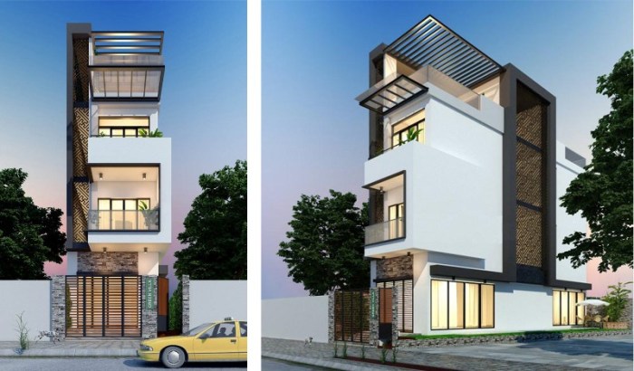 Desain rumah mewah modern dengan lahan sempit