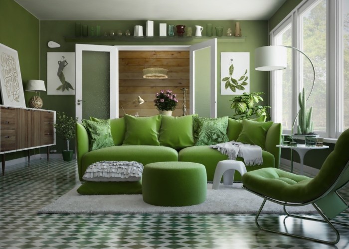 Grünes sofa wohnzimmer